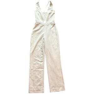 Karina Grimaldi Cream Wide-Leg Jumpsuit
